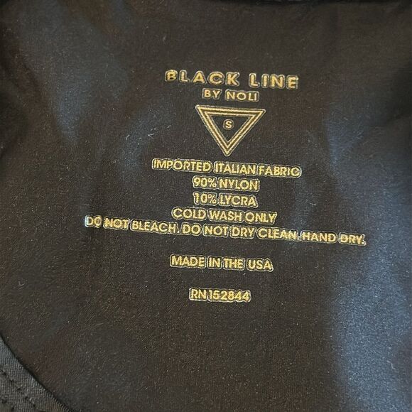 Black Line by Noli Women’s Black Tank Top with Neon Orange Stripe on Back - Picture 5 of 5